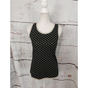 Exclusively Misook Metallic Gold Polka Dot Sleeveless Top‎ Size XS